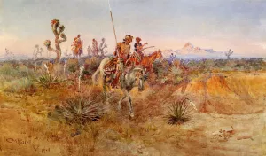 Navajo Trackers by Charles Marion Russell - Oil Painting Reproduction