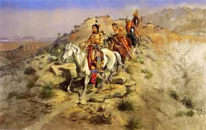 On the Warpath by Charles Marion Russell Oil Painting