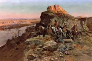 Planning the Attack by Charles Marion Russell - Oil Painting Reproduction
