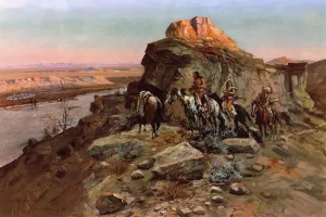 Planning the Attack by Charles Marion Russell Oil Painting