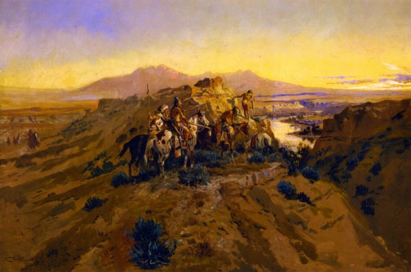 Main Product Photo of Planning the Attack Painting by Charles Marion Russell