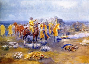 Rainy Morning Oil painting by Charles Marion Russell