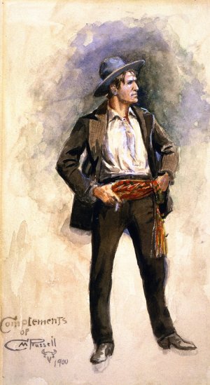 Self Portrait No. 4 by Charles Marion Russell Oil Painting