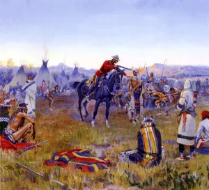 Single Handed by Charles Marion Russell - Oil Painting Reproduction