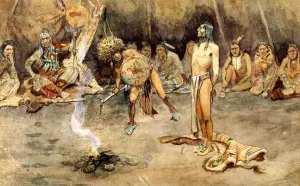 Sioux Torturing a Blackfoot Brave