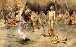 Sioux Torturing a Blackfoot Brave painting by Charles Marion Russell