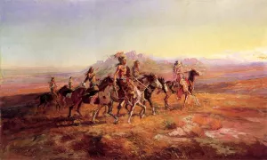 Sun River War Party by Charles Marion Russell - Oil Painting Reproduction