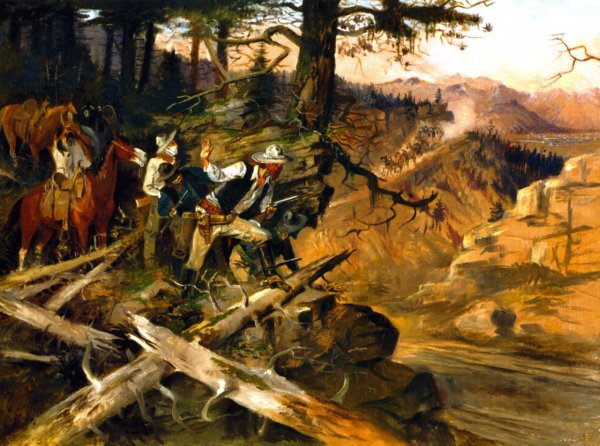 Main Product Photo of The Ambush Painting by Charles Marion Russell
