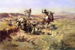 The Broken Rope by Charles Marion Russell - Oil Painting Reproduction