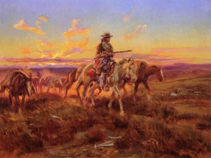 The Free Trader Oil painting by Charles Marion Russell