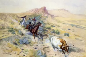 The Herd Quitter by Charles Marion Russell Oil Painting