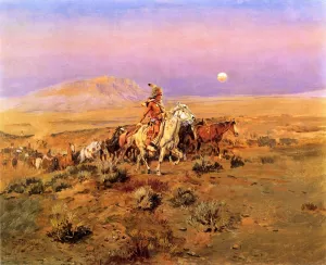 The Horse Thieves by Charles Marion Russell - Oil Painting Reproduction
