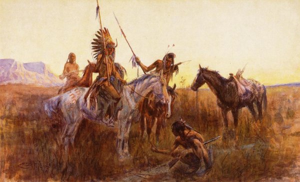 Main Product Photo of The Lost Trail Painting by Charles Marion Russell