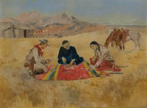 The Poker Game by Charles Marion Russell Oil Painting