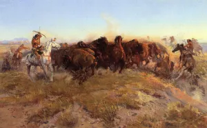 The Surround by Charles Marion Russell Oil Painting