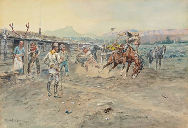 Main Product Photo of The Tenderfoot  Painting by Charles Marion Russell
