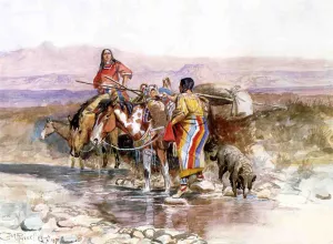 Thirsty painting by Charles Marion Russell