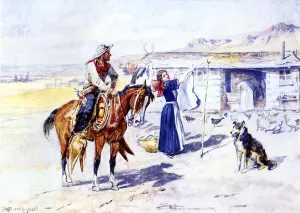 Thoroughman's Home on the Range by Charles Marion Russell - Oil Painting Reproduction