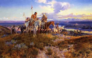 Wagons painting by Charles Marion Russell