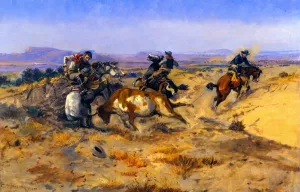 When Cowboys Get in Trouble by Charles Marion Russell - Oil Painting Reproduction