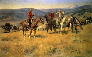 When Law Dulls the Edge of Chance by Charles Marion Russell - Oil Painting Reproduction