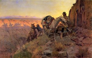 When Shadows Hint Death by Charles Marion Russell Oil Painting
