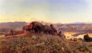 When the Land Belonged to God by Charles Marion Russell - Oil Painting Reproduction