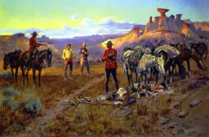 Whiskey Smugglers Caught with the Goods by Charles Marion Russell - Oil Painting Reproduction
