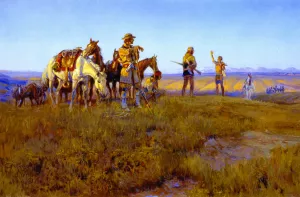 Wild Man's Truce by Charles Marion Russell Oil Painting