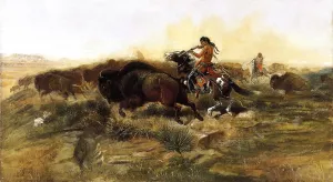 Wild Meat for Wild Men by Charles Marion Russell - Oil Painting Reproduction