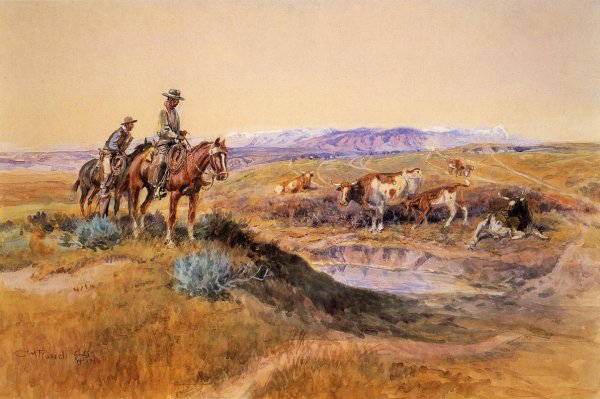 Main Product Photo of Worked Over Painting by Charles Marion Russell