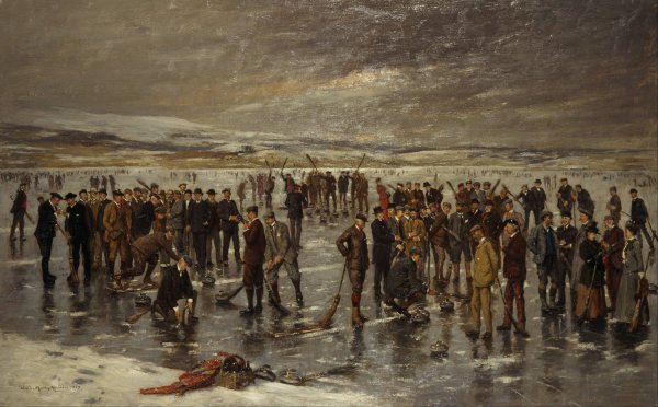 Main Product Photo of Curling at Carsebreck Painting by Charles Martin Hardie
