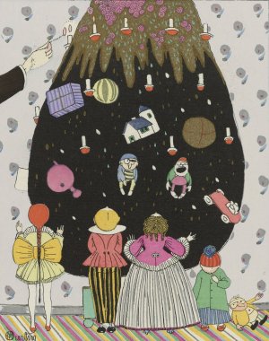 Children's costumes for Christmas by Charles Martin Oil Painting
