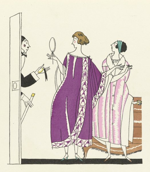 Main Product Photo of Jamais pretes!; ou; Le premier acte sacrifie; Robes de chez soi, de Becker et fils  Painting by Charles Martin
