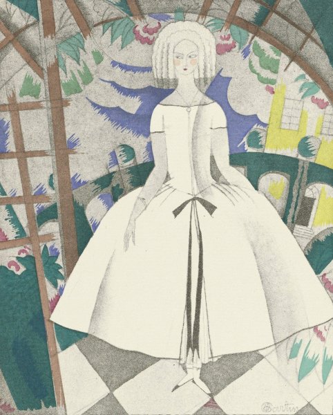 Main Product Photo of Le jardin de l'infante; Robe du soir, de Paul Poiret  Painting by Charles Martin