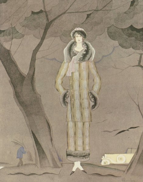 Main Product Photo of L'hiver; Tailleur en fourrure, de Max-Leroy  Painting by Charles Martin