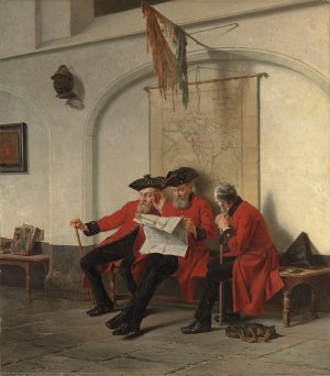 News from the Front by Charles Meer Webb Oil Painting