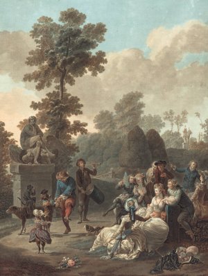 Le Tambourin by Charles-Melchior Descourtis Oil Painting