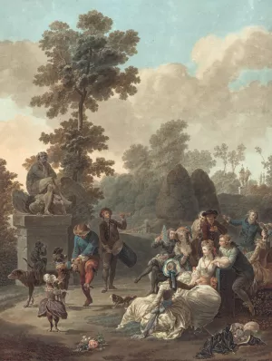 Le Tambourin by Charles-Melchior Descourtis Oil Painting
