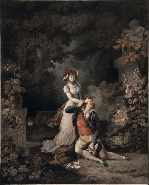 Main Product Photo of Lover Surprised Painting by Charles-Melchior Descourtis