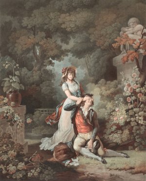The Lover Surprised by Charles-Melchior Descourtis Oil Painting