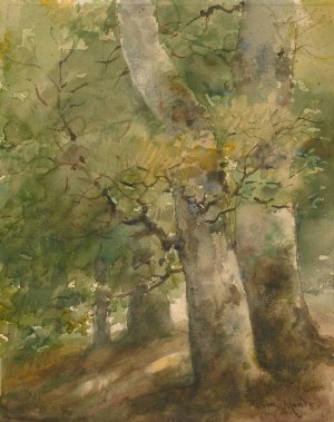 A Forest Scene by Charles Mente Oil Painting