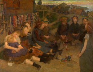 Children's Game by Charles Mertens Oil Painting