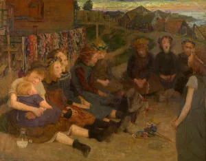 Children's Game by Charles Mertens Oil Painting