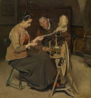 The Spinner by Charles Mertens Oil Painting