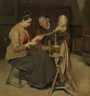The Spinner by Charles Mertens Oil Painting