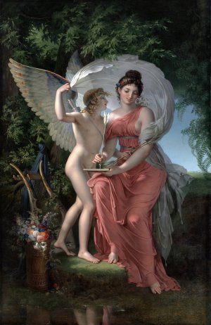 Erato, Muse of Lyrical Poetry by Charles Meynier Oil Painting