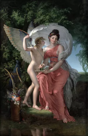 Erato, Muse of Lyrical Poetry by Charles Meynier Oil Painting