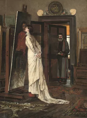 The Artist's Studio by Charles Napier Kennedy Oil Painting