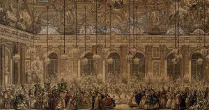 The Masked Ball Given by the King Oil painting by Charles-Nicolas Ii Cochin